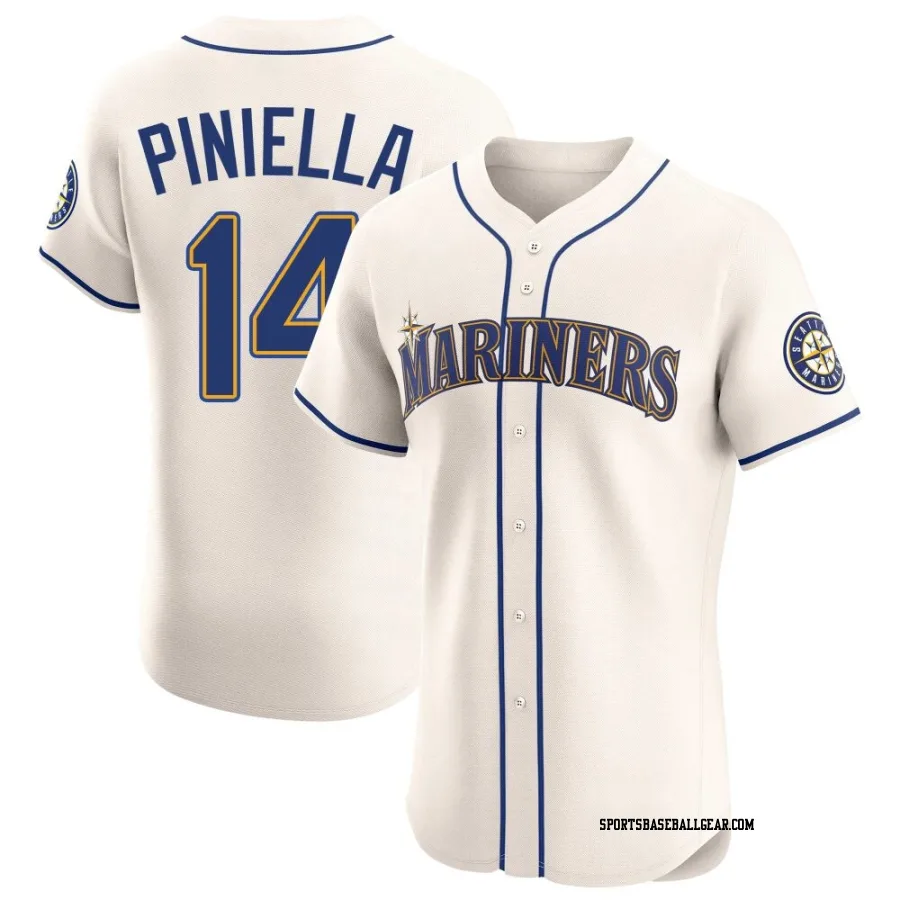 Lou Piniella Men's Seattle Mariners Cream Elite Alternate Jersey