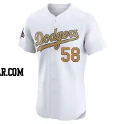 Lou Trivino Men's Los Angeles Dodgers Gold Elite White 2025 Collection Jersey