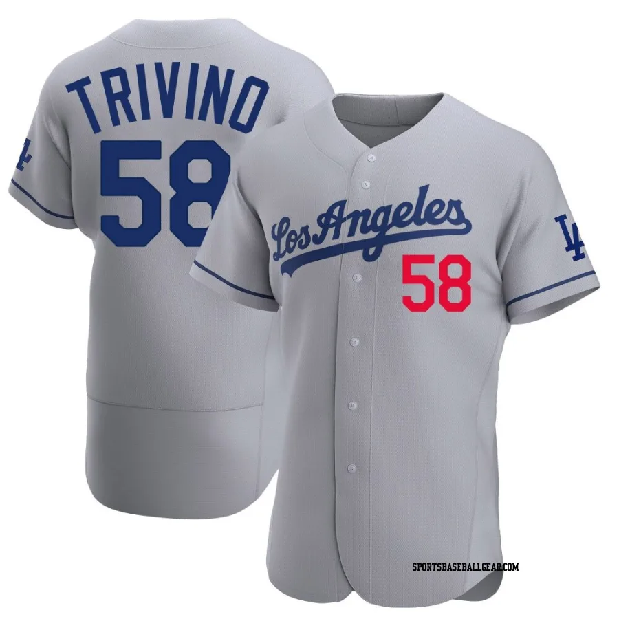 Lou Trivino Men's Los Angeles Dodgers Gray Authentic Away Jersey