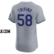 Lou Trivino Men's Los Angeles Dodgers Gray Elite Road 2024 World Series Jersey