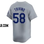 Lou Trivino Men's Los Angeles Dodgers Gray Limited Away 2024 World Series Jersey