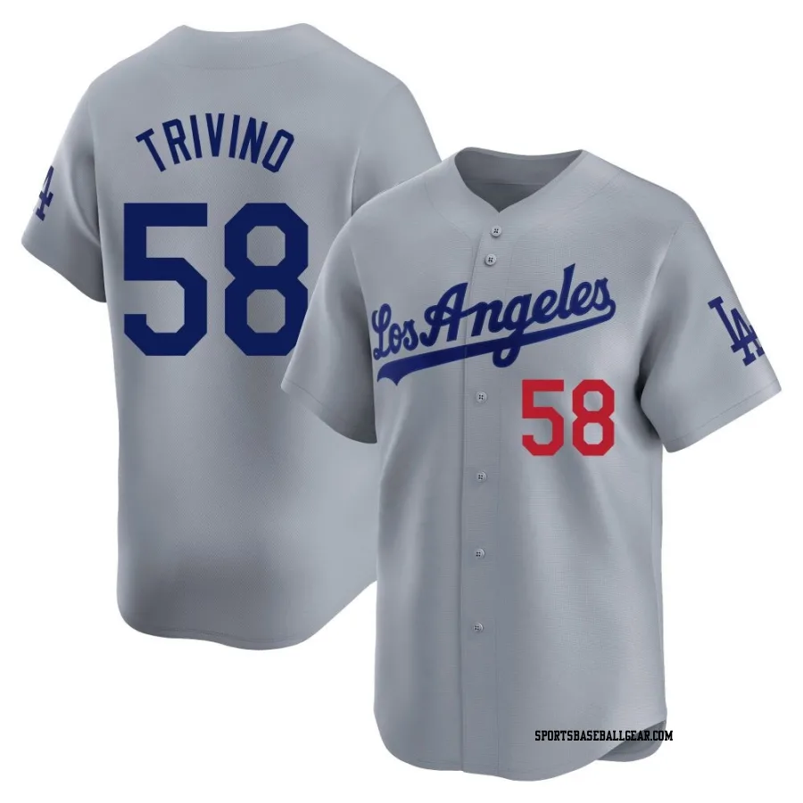 Lou Trivino Men's Los Angeles Dodgers Gray Limited Away Jersey