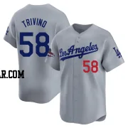 Lou Trivino Men's Los Angeles Dodgers Gray Limited Away World Series Champions Jersey