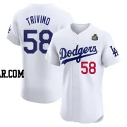Lou Trivino Men's Los Angeles Dodgers White Elite Home 2024 World Series Jersey