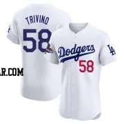 Lou Trivino Men's Los Angeles Dodgers White Elite Home World Series Champions Jersey
