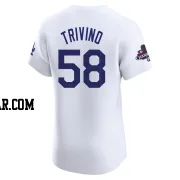 Lou Trivino Men's Los Angeles Dodgers White Elite Home World Series Champions Jersey