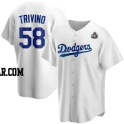 Lou Trivino Men's Los Angeles Dodgers White Replica Home 2024 World Series Jersey