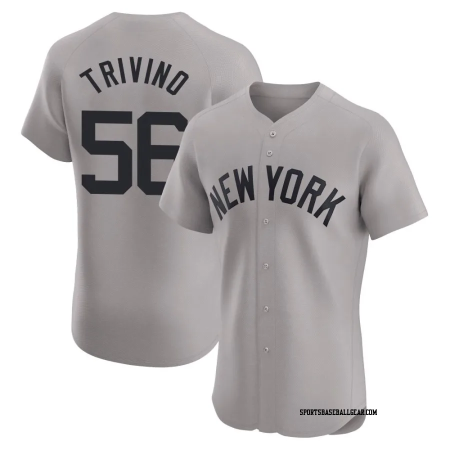 Lou Trivino Men's New York Yankees Gray Elite Road Jersey