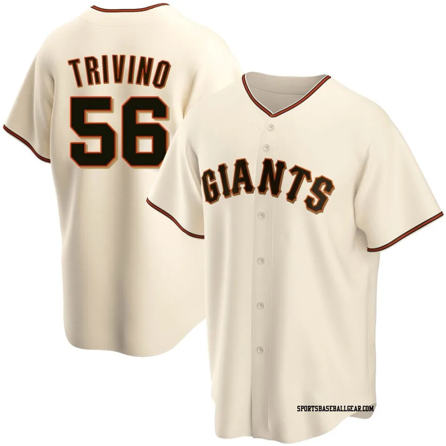 Lou Trivino Men's San Francisco Giants Cream Replica Home Jersey