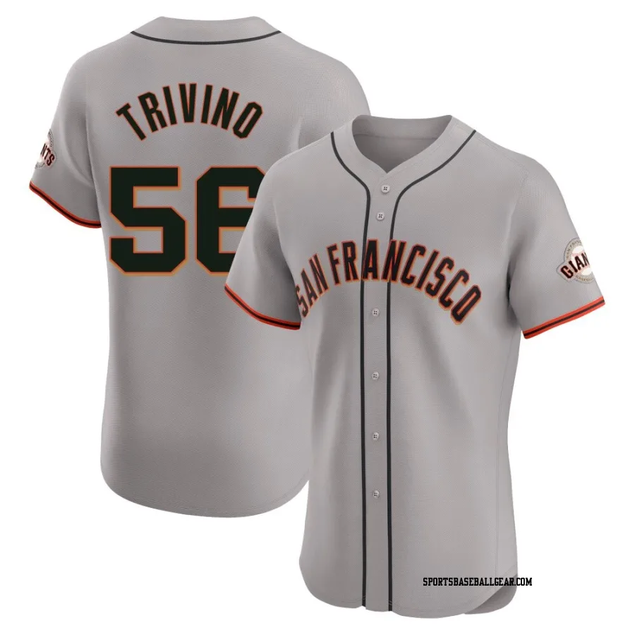 Lou Trivino Men's San Francisco Giants Gray Elite Road Jersey