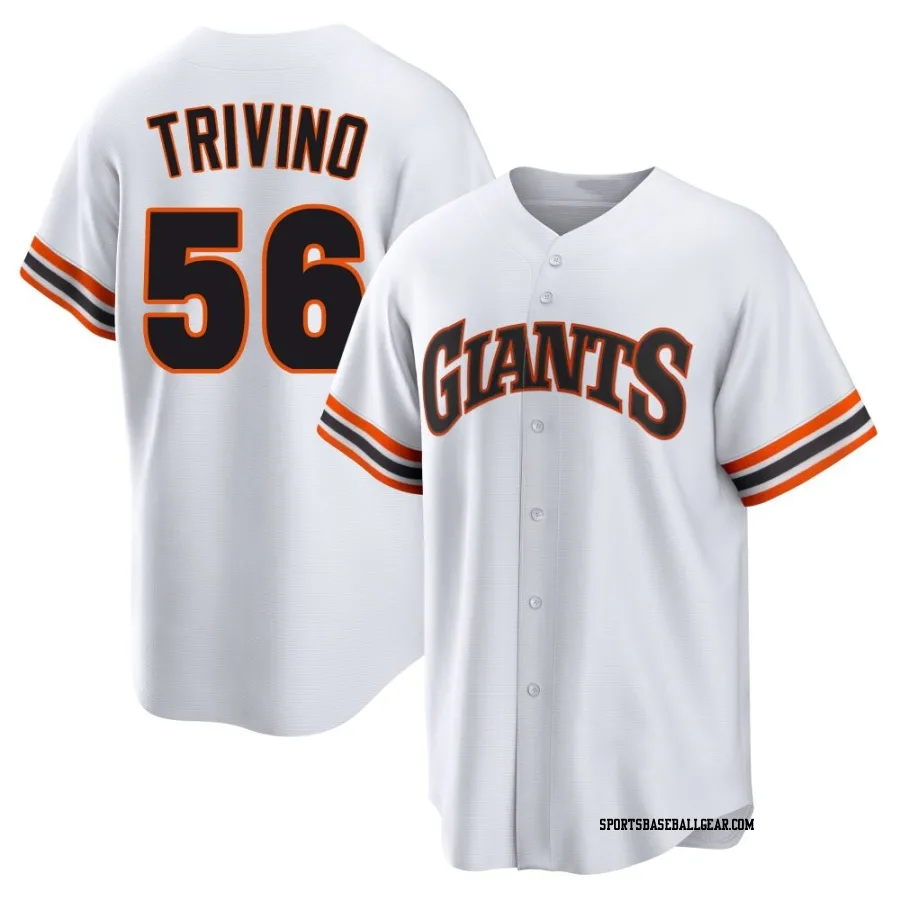 Lou Trivino Men's San Francisco Giants White Limited Throwback Cooperstown Collection Jersey