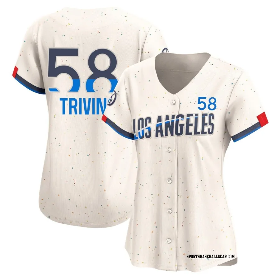 Lou Trivino Women's Los Angeles Dodgers Cream Limited 2024 City Connect Jersey