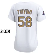 Lou Trivino Women's Los Angeles Dodgers Gold Limited White 2025 Collection Jersey