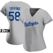 Lou Trivino Women's Los Angeles Dodgers Gray Authentic Road Jersey