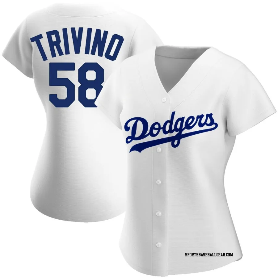 Lou Trivino Women's Los Angeles Dodgers White Authentic Home Jersey