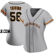 Lou Trivino Women's San Francisco Giants Gray Authentic Road Jersey