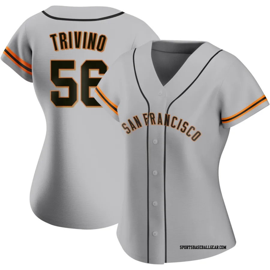 Lou Trivino Women's San Francisco Giants Gray Authentic Road Jersey