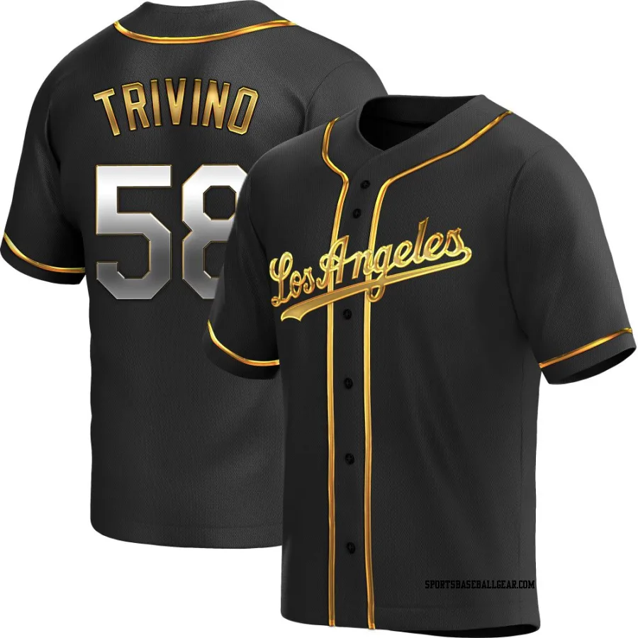 Lou Trivino Youth Los Angeles Dodgers Black Golden Replica Alternate Jersey