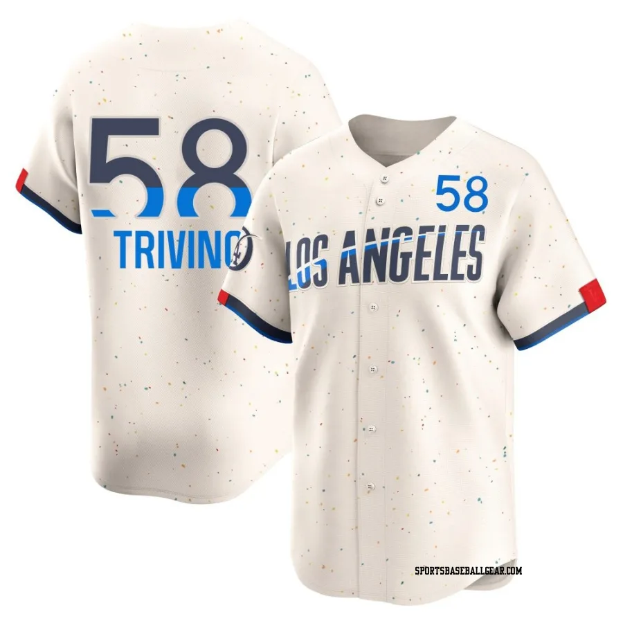 Lou Trivino Youth Los Angeles Dodgers Cream Limited 2024 City Connect Jersey