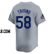 Lou Trivino Youth Los Angeles Dodgers Gray Limited Away World Series Champions Jersey