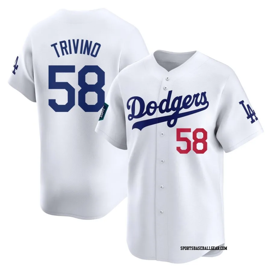 Lou Trivino Youth Los Angeles Dodgers White Limited 2024 World Tour Seoul Series Home Jersey