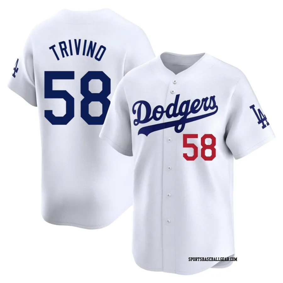 Lou Trivino Youth Los Angeles Dodgers White Limited Home Jersey