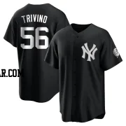 Lou Trivino Youth New York Yankees Black/White Replica Jersey