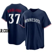 Louis Varland Men's Minnesota Twins Navy Replica Alternate Jersey