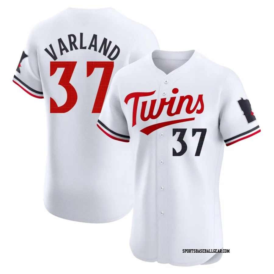 Louis Varland Men's Minnesota Twins White Elite Home Jersey