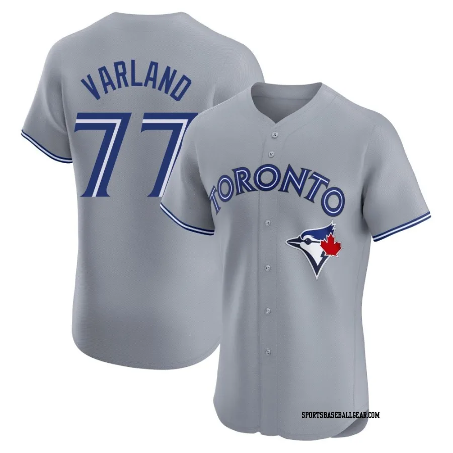Louis Varland Men's Toronto Blue Jays Gray Elite Road Jersey
