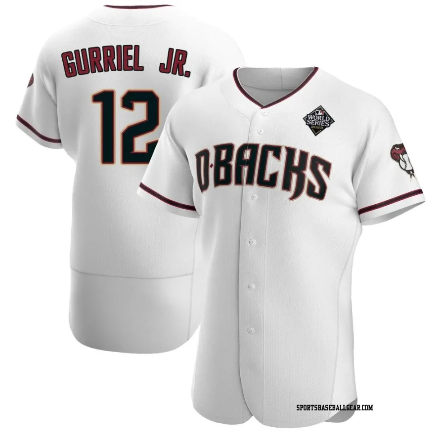 Lourdes Gurriel Jr. Men's Arizona Diamondbacks White Authentic Crimson Home 2023 World Series Jersey
