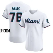 Luarbert Arias Men's Miami Marlins White Elite Home Patch Jersey