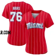 Luarbert Arias Women's Miami Marlins Red Authentic 2021 City Connect Jersey