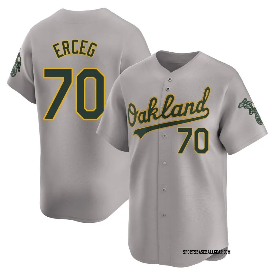 Lucas Erceg Men's Oakland Athletics Gray Limited Away Jersey
