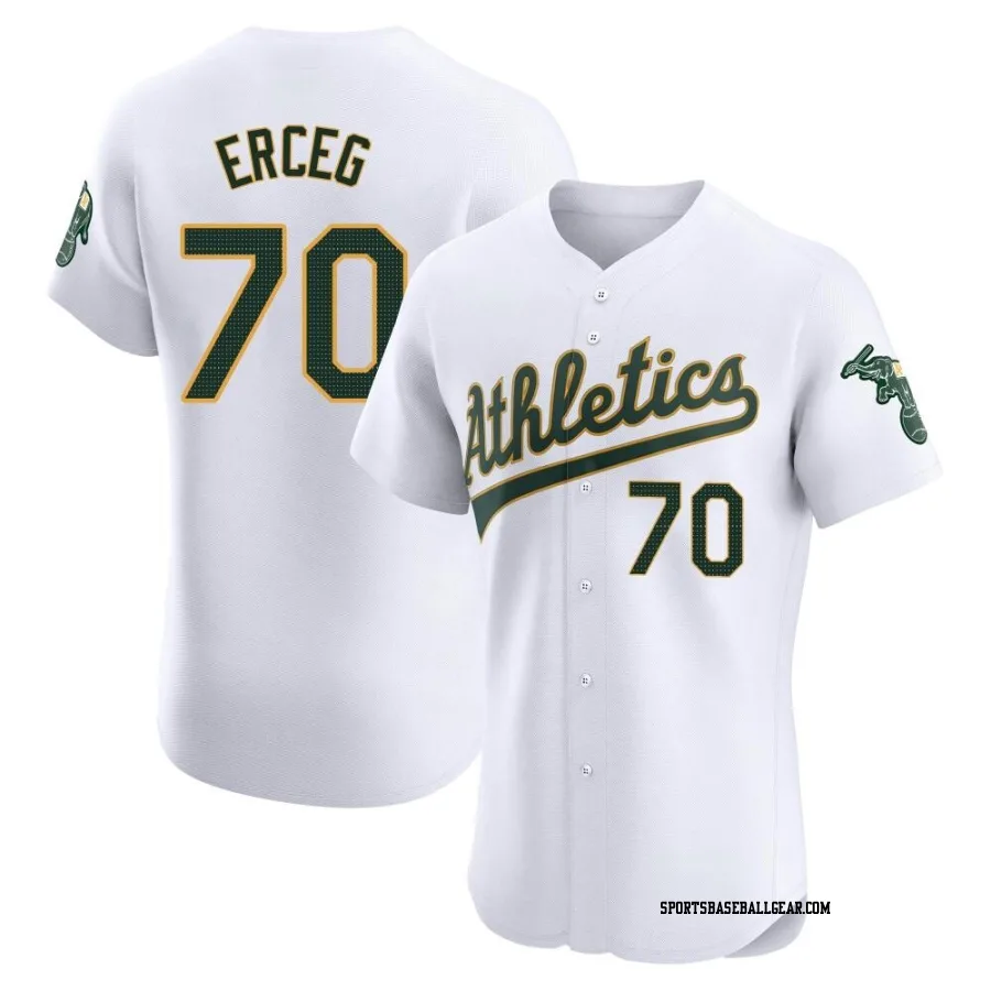 Lucas Erceg Men's Oakland Athletics White Elite Home Jersey