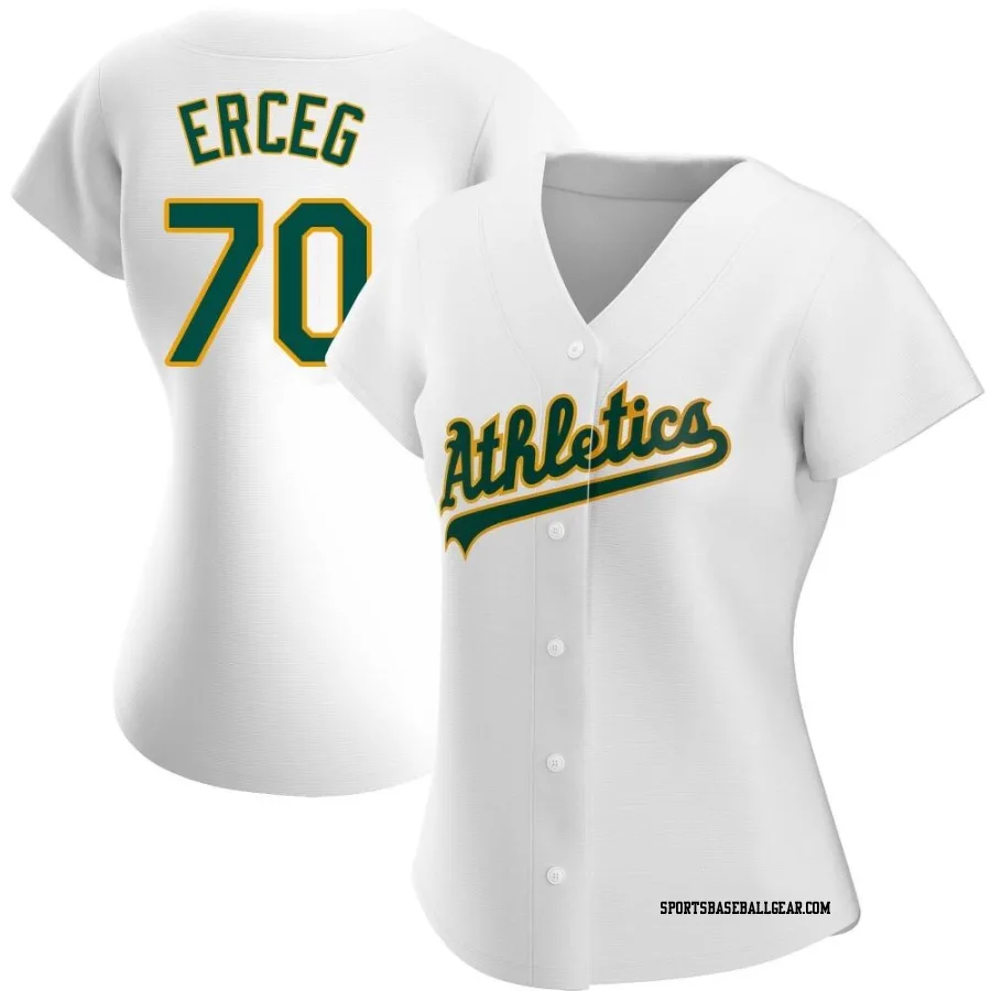 Lucas Erceg Women's Oakland Athletics White Replica Home Jersey