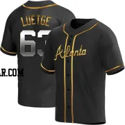 Lucas Luetge Youth Atlanta Braves Black Golden Replica Alternate Jersey