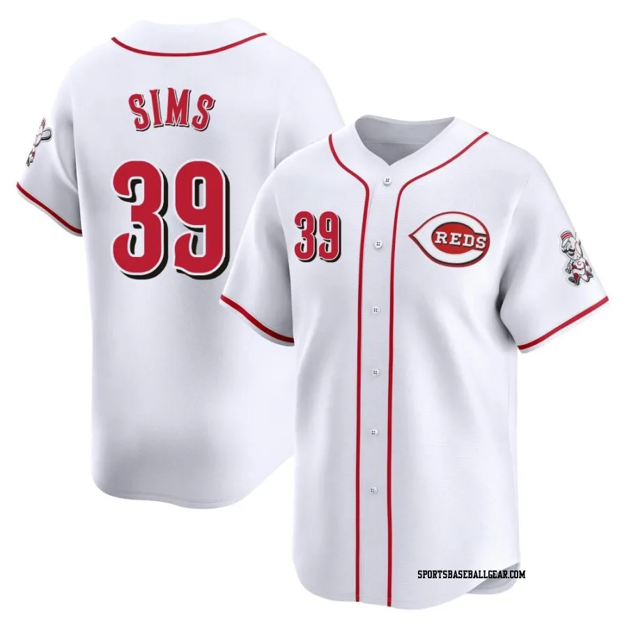 Lucas Sims Men's Cincinnati Reds White Limited Home Jersey