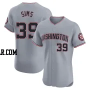 Lucas Sims Men's Washington Nationals Gray Elite Road Jersey