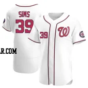 Lucas Sims Men's Washington Nationals White Authentic Home Jersey