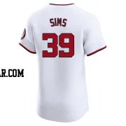 Lucas Sims Men's Washington Nationals White Elite Home Jersey