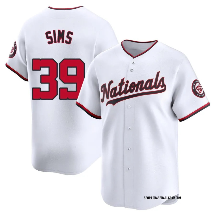 Lucas Sims Men's Washington Nationals White Limited Home Jersey
