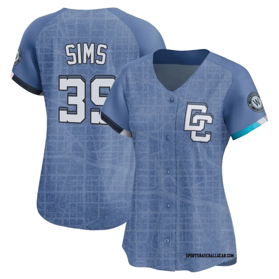 Lucas Sims Women's Washington Nationals Blue Limited 2025 City Connect Jersey