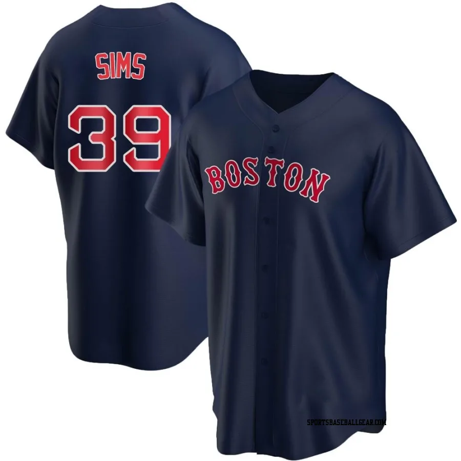 Lucas Sims Youth Boston Red Sox Navy Replica Alternate Jersey