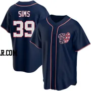 Lucas Sims Youth Washington Nationals Navy Replica Alternate Team Jersey