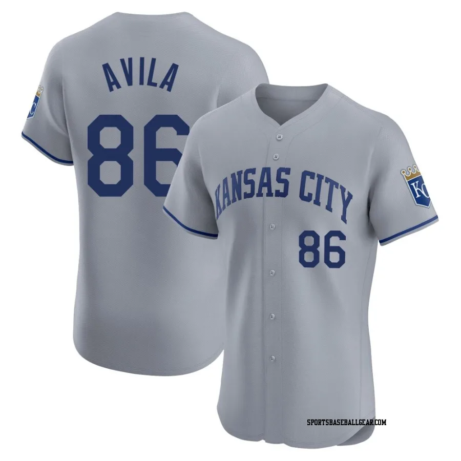 Luinder Avila Men's Kansas City Royals Gray Elite Road Jersey