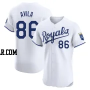 Luinder Avila Men's Kansas City Royals White Elite Home Jersey