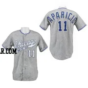 Luis Aparicio Men's Chicago White Sox Grey Authentic 1969 Throwback Jersey