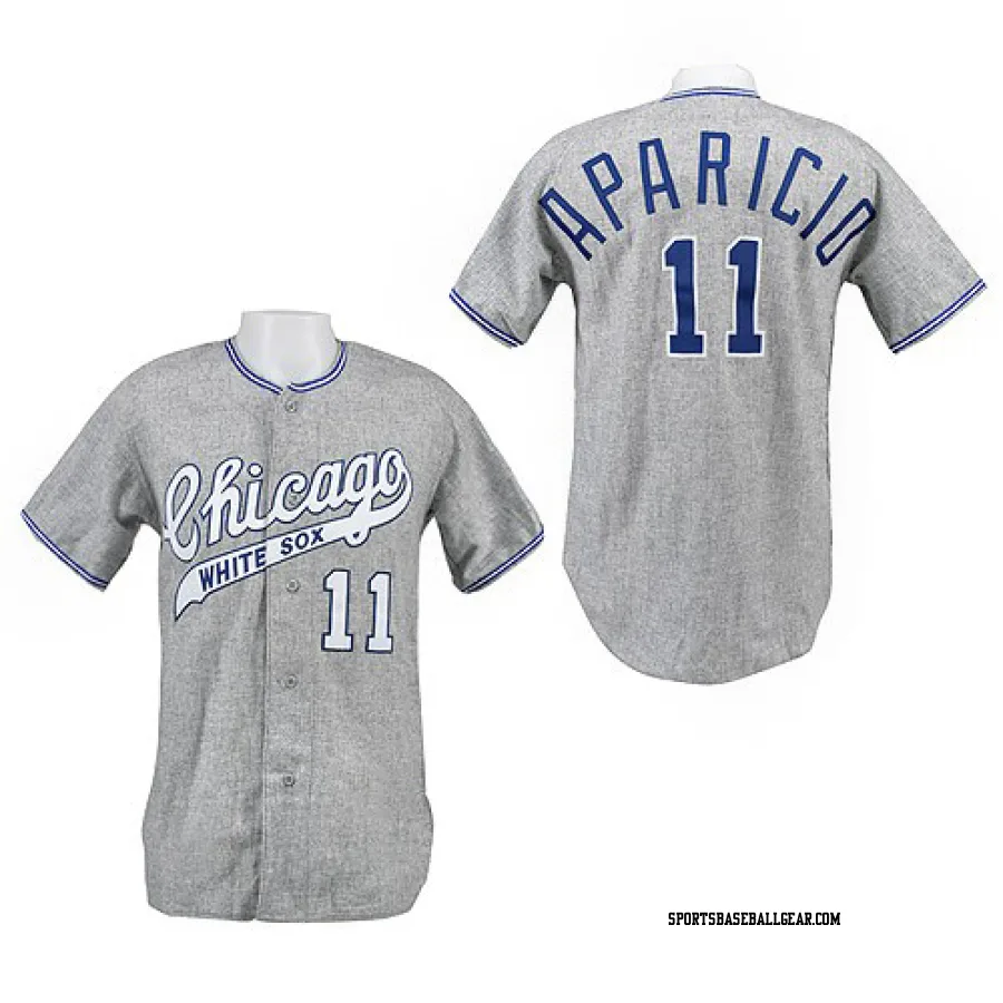 Luis Aparicio Men's Chicago White Sox Grey Authentic 1969 Throwback Jersey