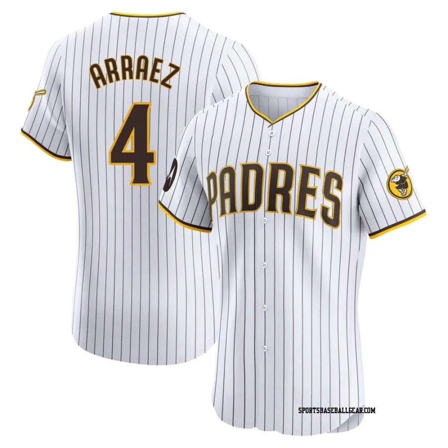 Luis Arraez Men's San Diego Padres White Elite Home Patch Jersey